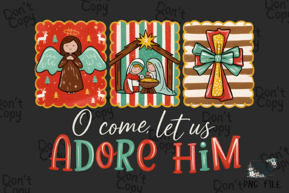 Christian Christmas Nativity Scene PNG for T-Shirt Designs