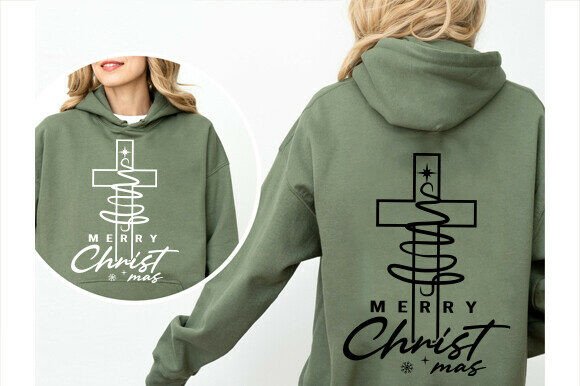 Christian Christmas Tree SVG PNG, Cross T-Shirt Designs