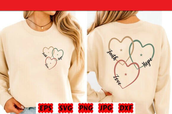 Faith Hope Love SVG & PNG for T-Shirt Designs