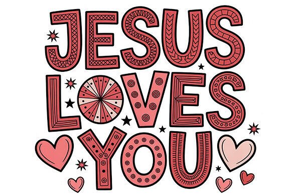 Jesus Loves You PNG, Valentine Christian