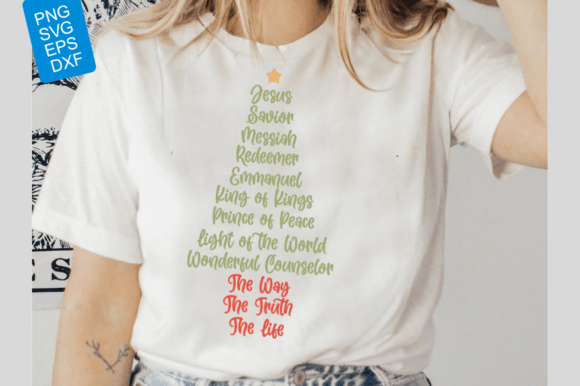 Jesus Names Christmas Tree SVG, Christian
