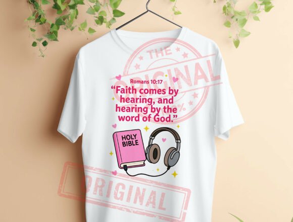 Jesus PNG Faith Comes by Hearing T-Shirt Designs