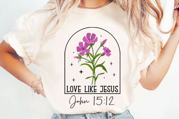 Love Like Jesus Scripture PNG for T-Shirt Designs