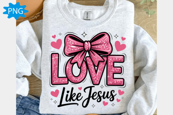 Love Like Jesus Valentine PNG for T-Shirt Designs
