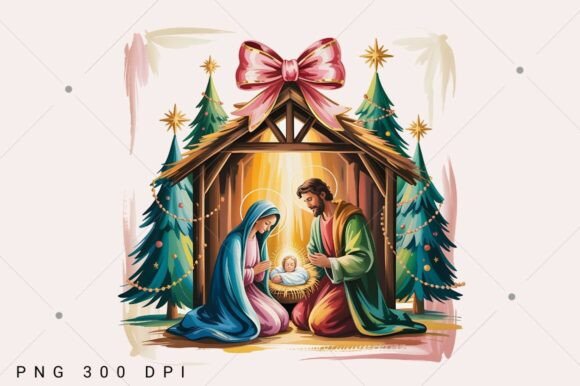 Preppy Painted Nativity T-Shirt Designs