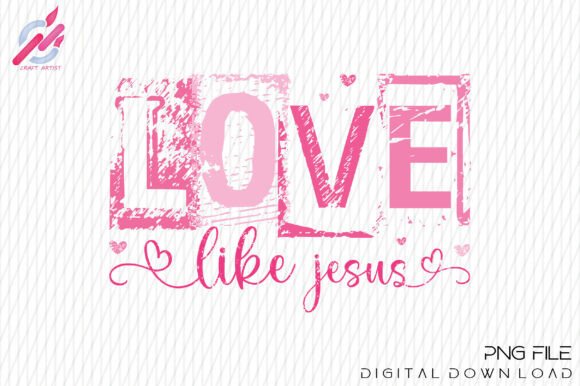 Retro Love Like Jesus PNG: T-Shirt Designs for Editorial Use